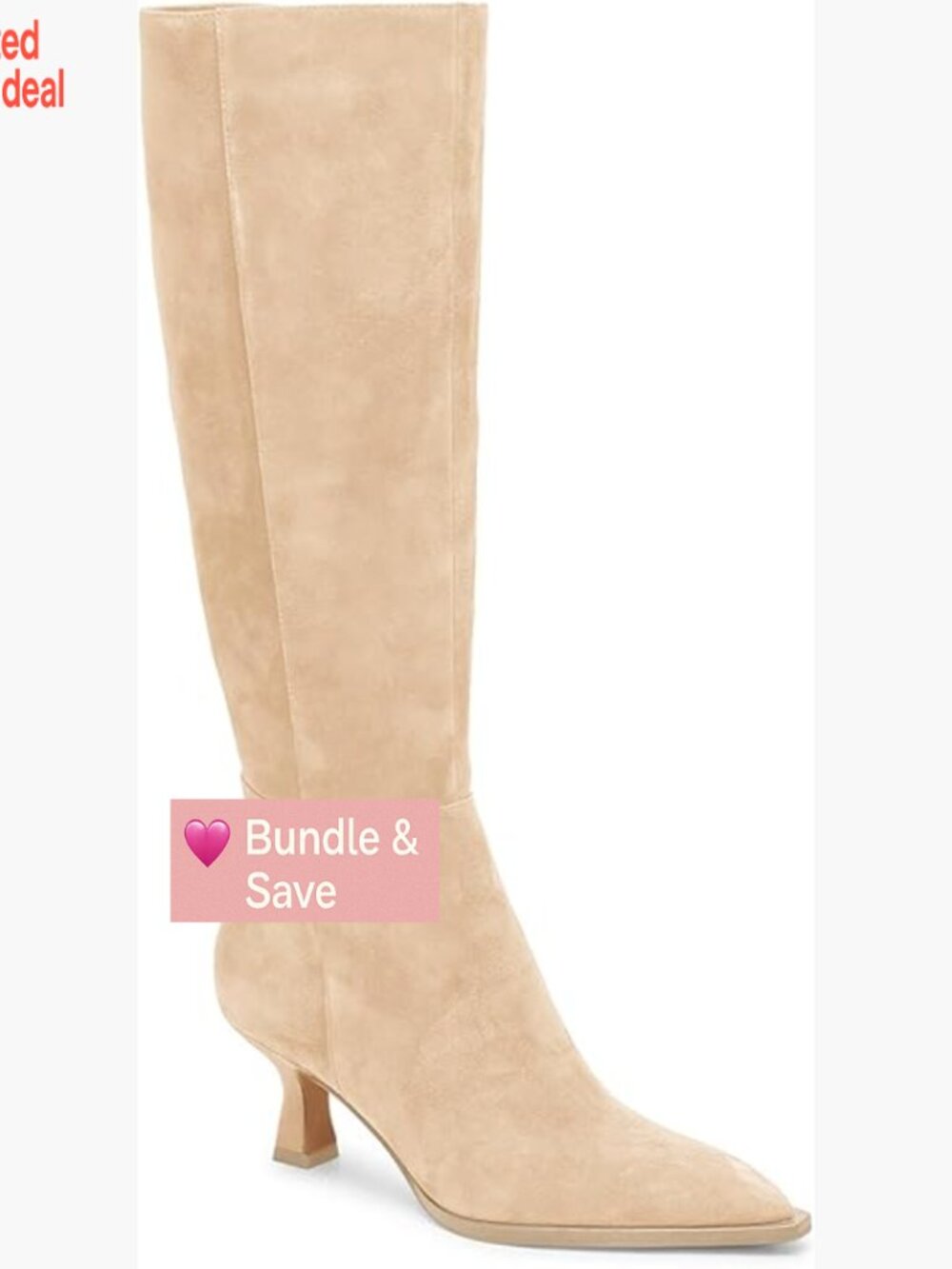 Women's Knee High Boots Kitten Heel Pointed Toe Side Zip Dress Shoes